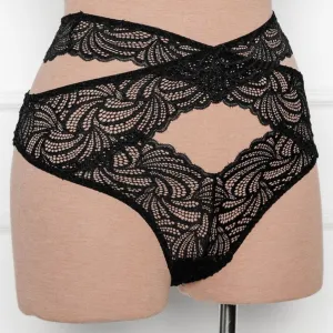 Strappy Wrap High Waist Panty - Black