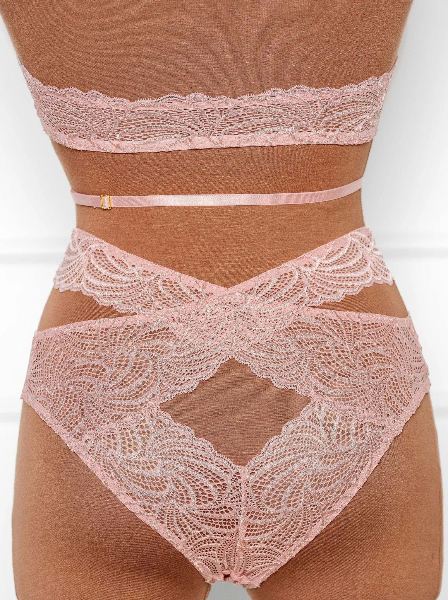 Strappy Wrap High Waist Panty - Blush