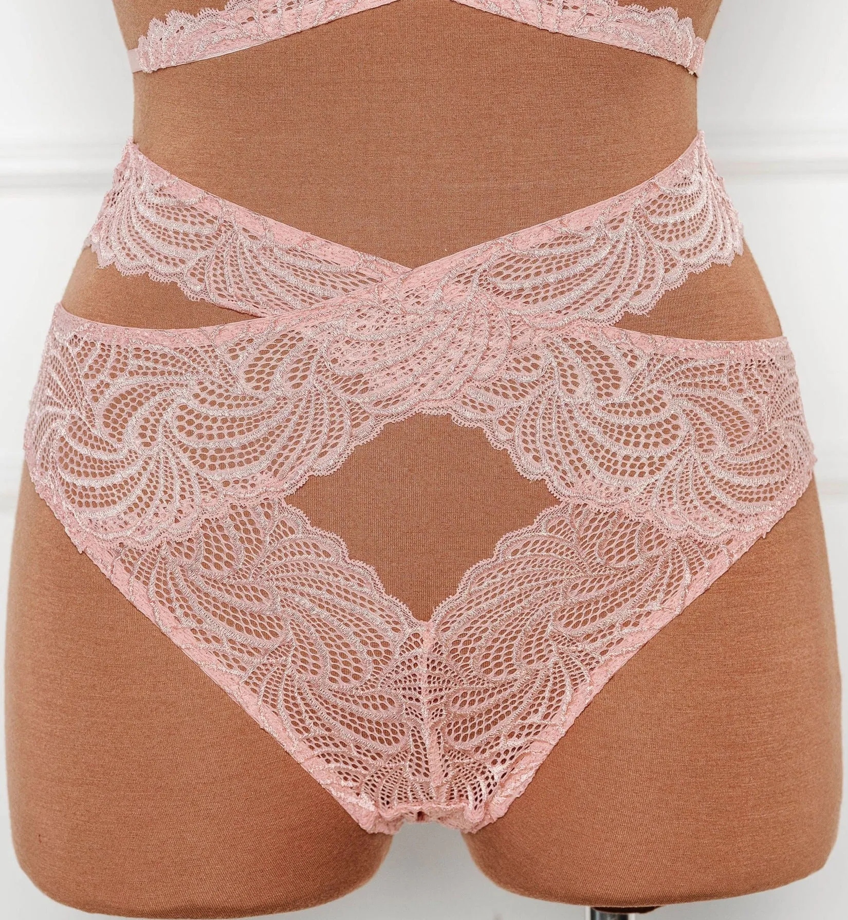 Strappy Wrap High Waist Panty - Blush