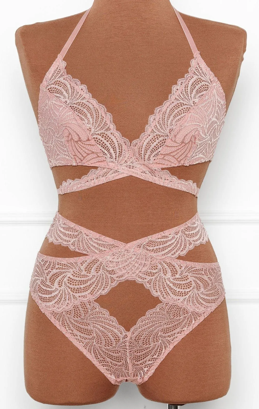 Strappy Wrap High Waist Panty - Blush