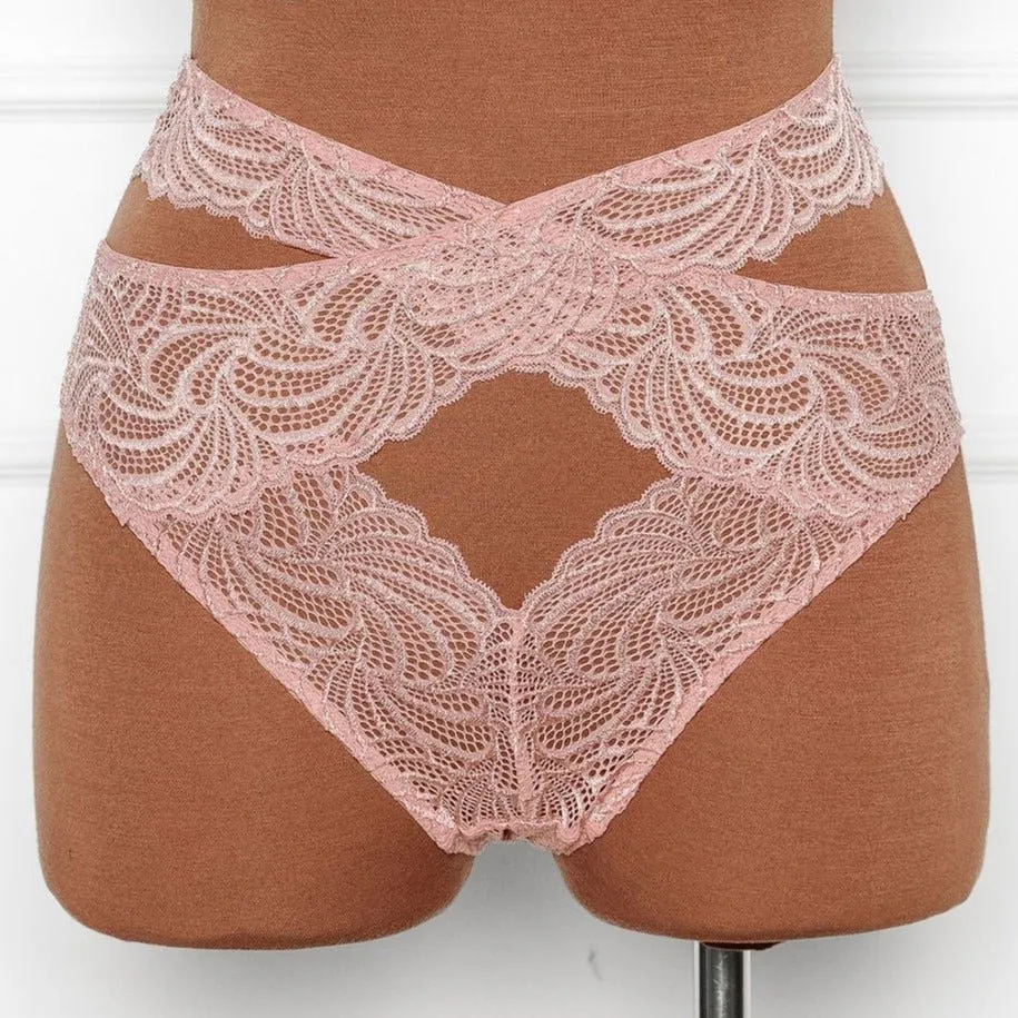 Strappy Wrap High Waist Panty - Blush