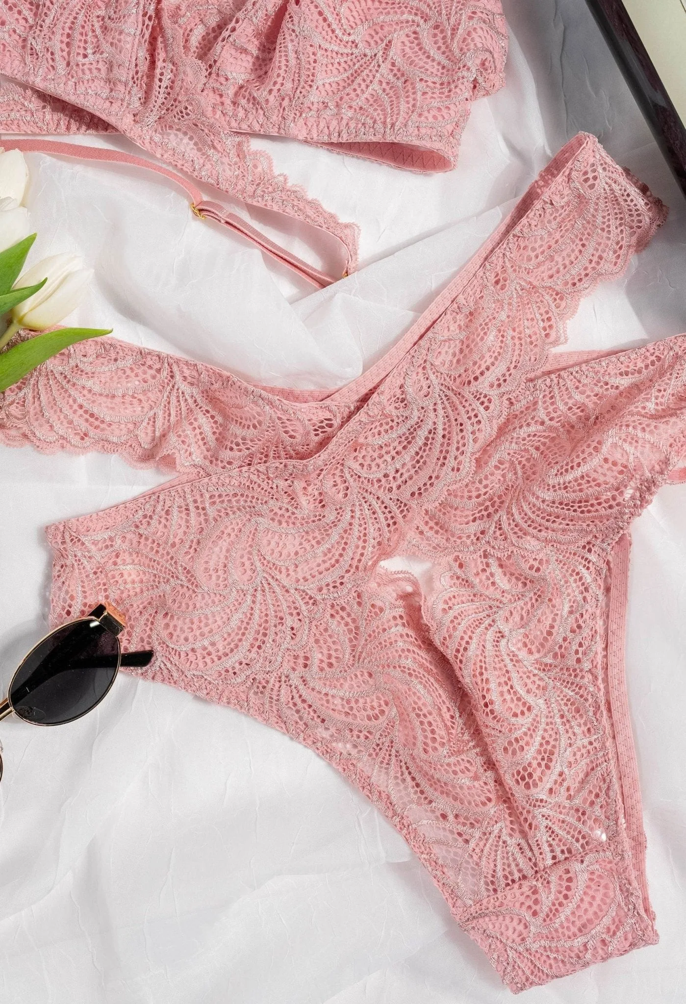 Strappy Wrap High Waist Panty - Blush