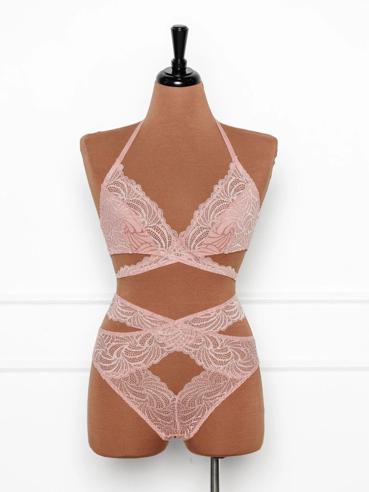 Strappy Wrap High Waist Panty - Blush