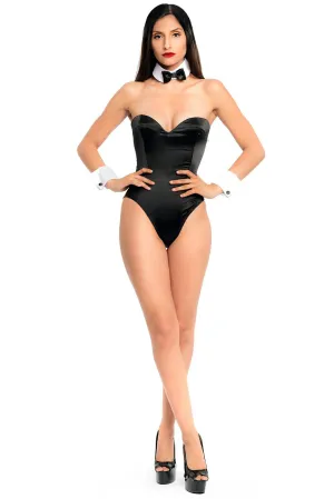 Stretch Satin Corset Teddy