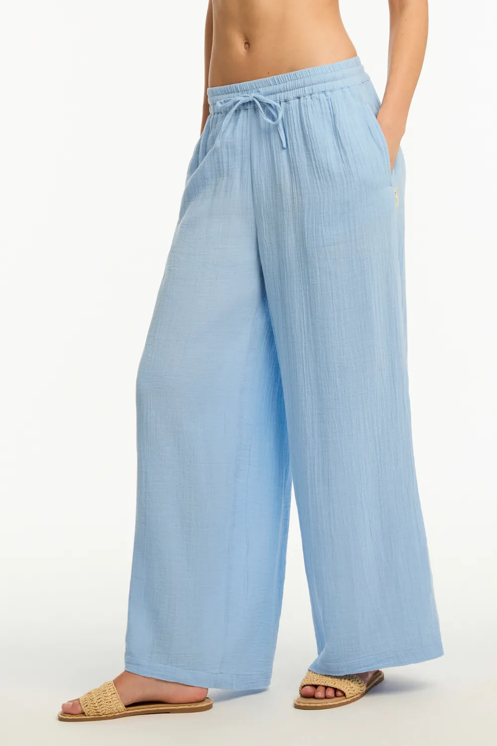 Sunset Cotton Beach Pants in Cornflower