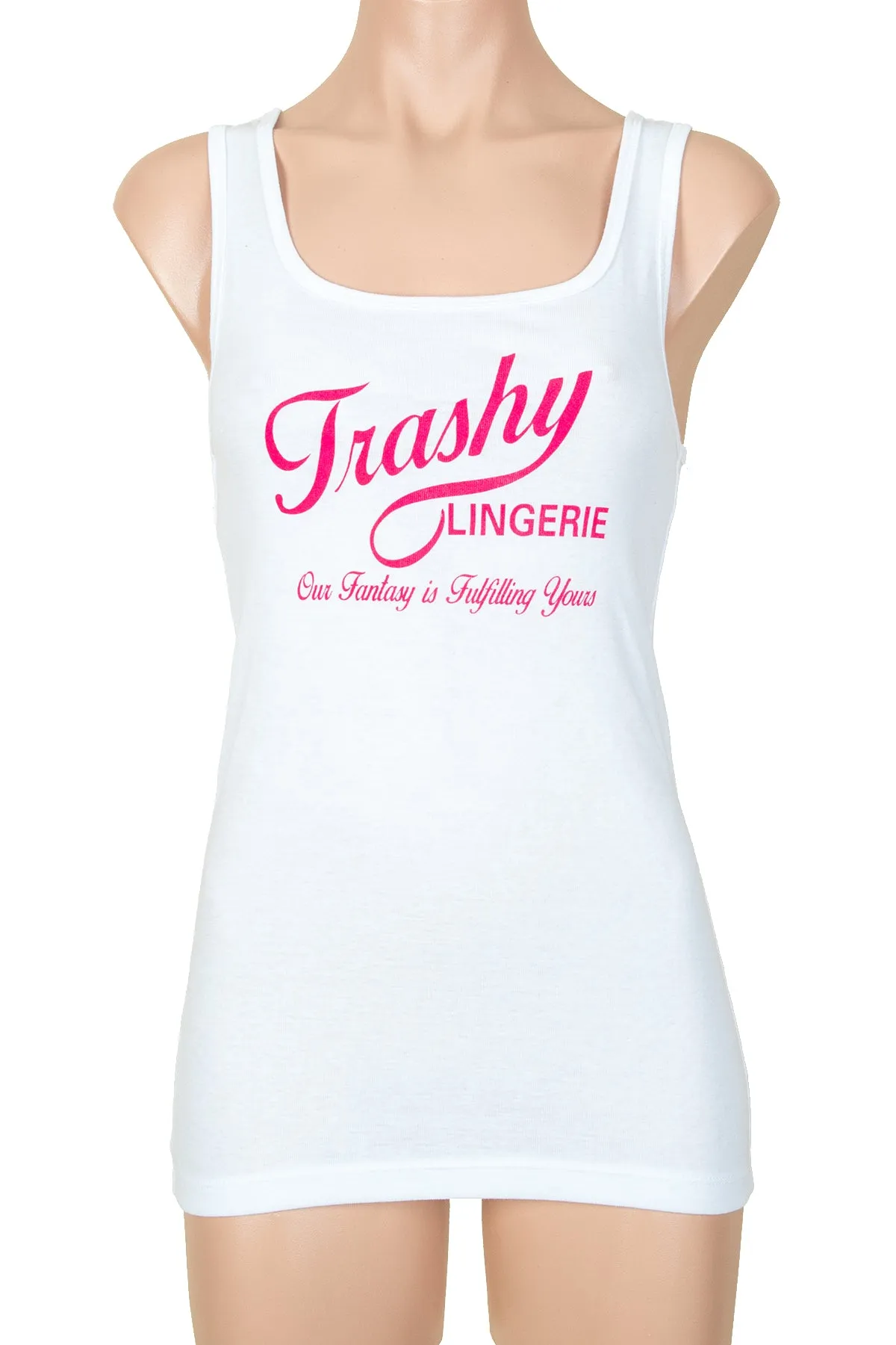 Trashy Ladies White/Hot Pink Tank Top