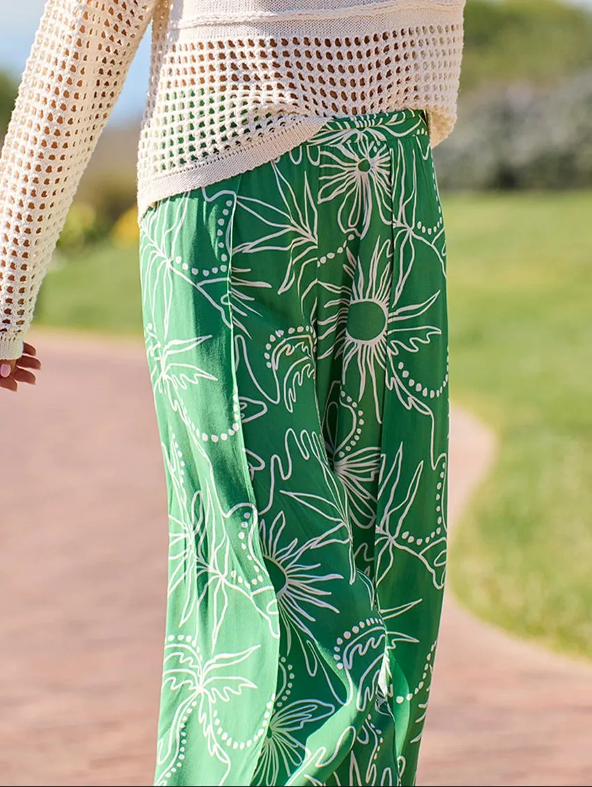 Tribal XIX Palms Pull On Capri